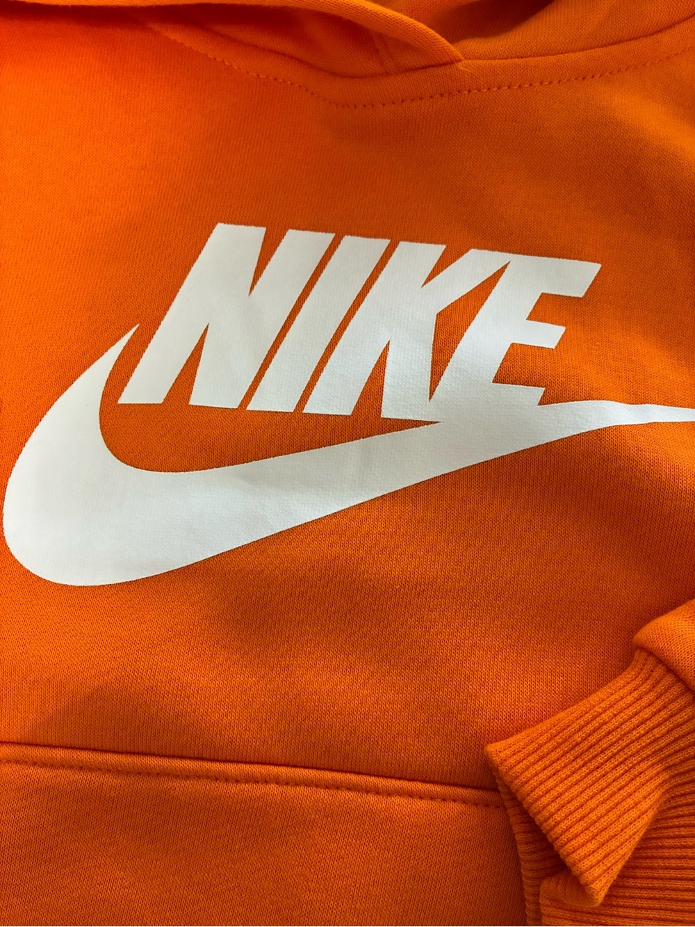 Nike Kids Orange Hoodie with White Swoosh Logo size 4 yrs new - Picture 2 of 4